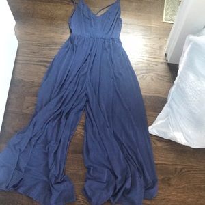 WIDE LEG JUMPSUIT LOW CRISSCROSS BACK